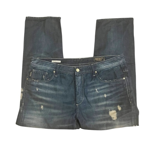 Jack & Jones Nick Jeans 40x 28 Regular Fit Distressed Straight Leg Button Fly - Picture 5 of 16